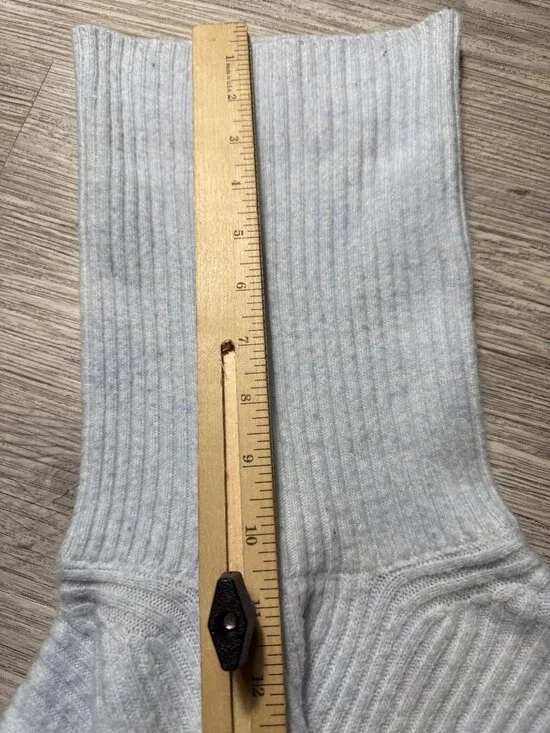 H&M Cozy Blue Ribbed Oversized Turtleneck Sweater Pearl Core Coastal Grandma Chi - Picture 9 of 9